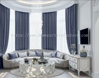 Y6 Grey 95%Blackout UV Curtain  French Pleat and Eyelet Design