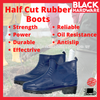 K-NEW HALF CUT RUBBER RAIN BOOTS WATERPROOF