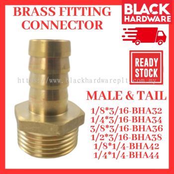 Black Hardware Brass Fitting Connector Socket Thread Pipe Hose Connector Reducing Nipple Barb Water Joint Air Pump Adapt