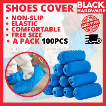 Black Hardware Disposable  Shoe Cover Anti Slip Waterproof Room Outdoors Plastic PPE Plastik Kasut Sarung Bootie Free Si