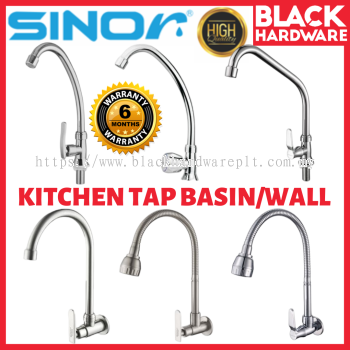 Black Hardware SINOR Kitchen Sink Faucet Pipe Kepala Paip Sinki Dapur Flexible Kitchen Sink Tap Doe Water Tape Water Tap