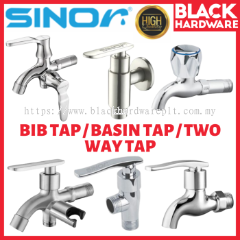 BLACK HARDWARE SINOR 1/2" Water Bib Wall Tap SUS304 Brass Ceramic Disc Handle Angle Valve Finishing Chromed Solid Two Wa