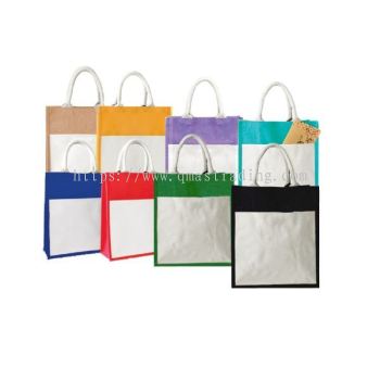 Jute Bag with Canvas Compartment - JUTE238