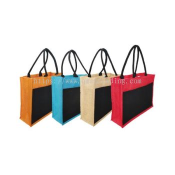 Jute Bag with Canvas Compartment - JUTE240