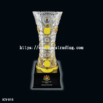 Elegant Golden Crystal Vase - ICV 015