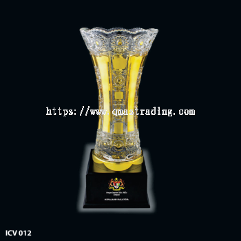 Elegant Golden Crystal Vase - ICV 012