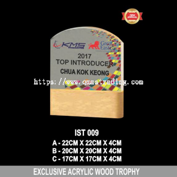 Exclusive Acrylic Wood Trophy - IST 009