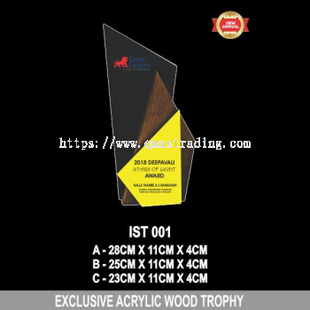 Exclusive Acrylic Wood Trophy - IST 001