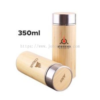 Mini Bamboo Premium Stainless Steel Thermos - 350ml