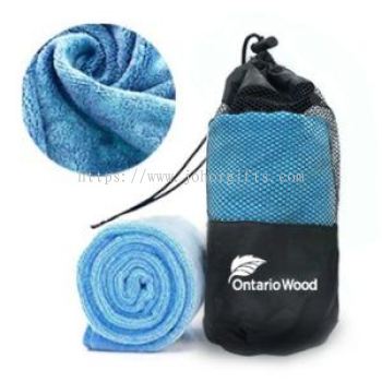 Microfiber Hand Towel with Drawstring Pouch (1000x300) - 120g