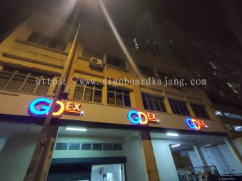 Gdex Express Kepong - Aluminum Panel Base With 3D LED Frontlit Signboard 