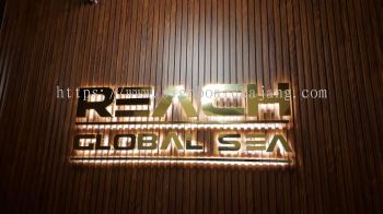 Reach Global KL - Stainless Steel Gold Mirror 3D Box Up LED Backlit 