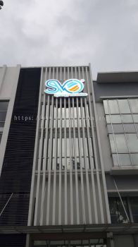 SYNERGY VIA ONLINE OUTDOOR BUILDING 3D LED FRONTLIT CONCEAL LOGO AT KUALA LUMPUR 