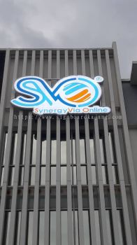 SYNERGY VIA ONLINE OUTDOOR BUILDING 3D LED FRONTLIT CONCEAL LOGO AT KUALA LUMPUR 