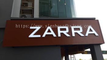 ZARRA LIVING OUTDOOR 3D LED FRONTLIT SIGNAGE & OUTDOOR 3D LED S.STEEL  BACKLIT SIGNAGE 