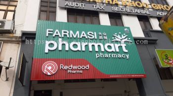 PHARMART FARMASI OUTDOOR ALUMINIUM PANEL BASE WITH 3D LED FRONTLIT SIGNAGE