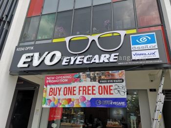 KEDAI OPTIK EVO EYECARE OUTDOOR 3D LED FRONTLIT SIGNAGE