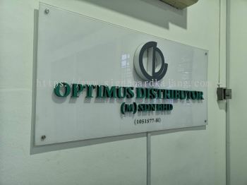 OPTIMUS DISTRIBUTOR INDOOR ACRYLIC POSTER FRAME WITH 3D LED FRONTLIT LOGO & 3D LETTERING SIGNAGE