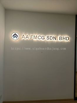 AA FMCG Sdn Bhd KL - Stainless Steel Gold Mirror 3D LED Backlit Signage