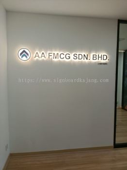 AA FMCG Sdn Bhd KL - Stainless Steel Gold Mirror 3D LED Backlit Signage