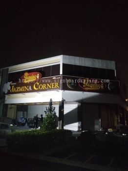 Restoran Jazmina Corner - Aluminium Panel 3D LED Frontlit Signboard