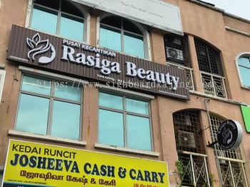 Rasiga Beauty - Aluminium Panel 3D Box Up LED Frontlit Signage at KL