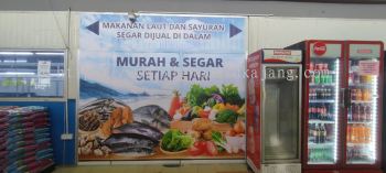 Signage Makanan Laut Dan Sayuran Segar # Inkjet Printing Sticker # Signage Murah & Segar # Grocery Signage 