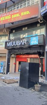 3D Signcraft # Signboard 3D Box Up LED Front & Back Lit # Restoran Miuubar Signage  