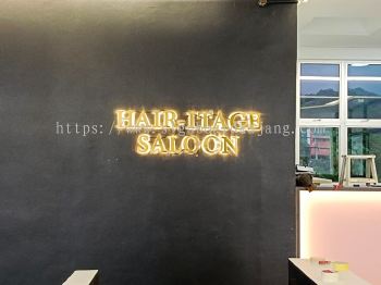 3D Box Up LED Backlit Signage # Stainless Steel Signage # Stainless Steel Gold Mirror LED Backlit # Signage 3D Led Backlit # Signboard Reception 