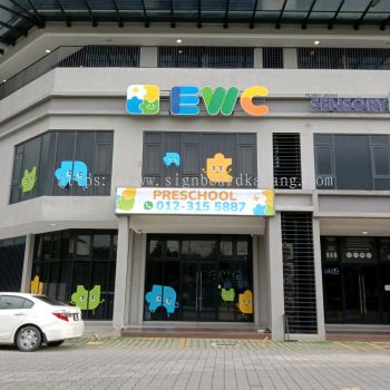 EWC Tuition & Daycare Centre Signboard #3dledsignboard #3dboxup #3dsignboard #3dledboxup #signboardmaker #roadsign #signboard #fabriclightbox #ledneon