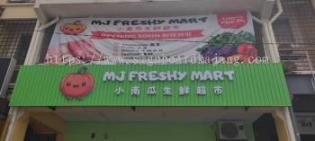 Signage MJ Freshy Mart # #3dledsignboard #3dboxup #3dsignboard #3dledboxup #signboardmaker #roadsign #signboard #fabriclightbox #ledneon