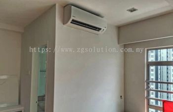 Wall Mounted Air Conditioner Installation For Condo （Pemasangan Penyaman Udara Dinding untuk Kondominium）