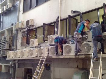 Wall Mounted Air Conditioner Installation For Commercial ( Memasang Penghawa Dingin Komersial )