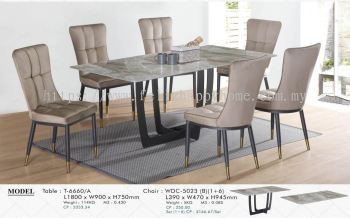 WHL_T-6660+WDC5023 Sintered Stone DINING SET