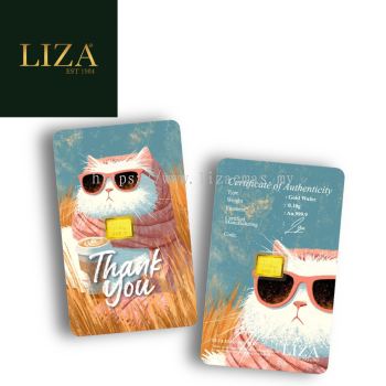 LIZA 0.10g 999.9 Gold Bar (Cat Thank you  猫咪谢谢)