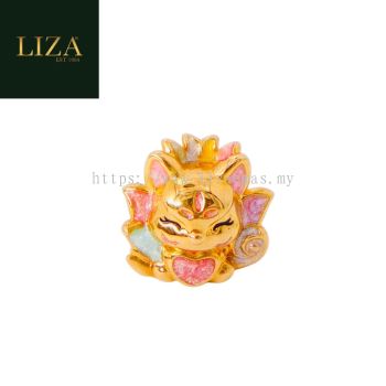 LIZA 916 GOLD PENDANT 22K PURE GOLD PENDANT WITH BEAD 9TAILEDFOX