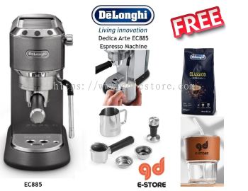 Delonghi Dedica Arte Grey - Pump Espresso Coffee Machines - EC885.GY