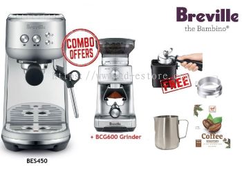 Breville THE BAMBINO BES450 + Breville  grinder BCG600 (Contact us now and claim your discount vouchers)
