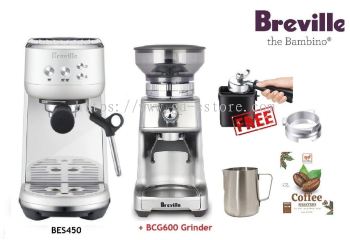 Breville THE BAMBINO BES450SST ( see salt) + Breville grinder BCG600 (Contact us now and claim your discount vouchers)