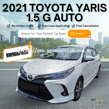 2021 TOYOTA YARIS 1.5 G AUTO