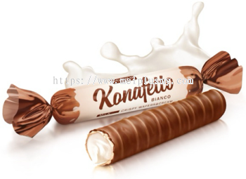 Konafetto Bianco, Sweets in Milk Compound Coating - 1kg x 5