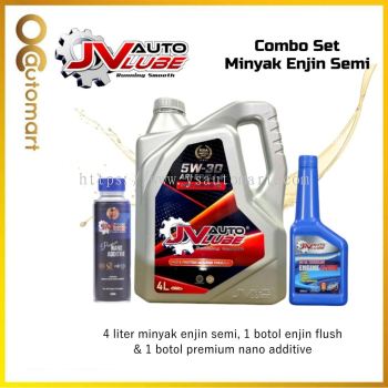 [Combo Deal] JV Auto Lube Set 5W-30 Semi (4 Liter) + Engine Flush (1 Bottle) + Premium Nano Additive (1 Bottle)