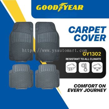 Goodyear GY-1302 Universal Non-Slip Car Vehicle Premium Rubber Mat Floor Mat / Carpet - 4 Pcs Set