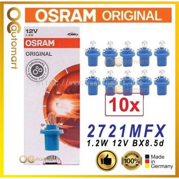 Osram 2721MFX T5 Blue Socket Dashboard Meter Panel PCB Bulb (10pcs) 12V BX8.5d