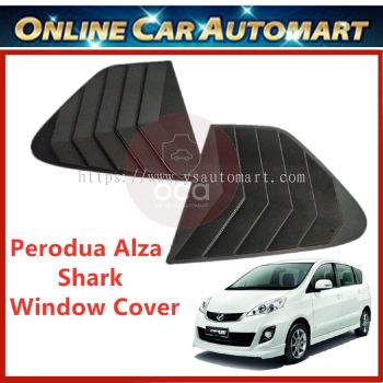 Perodua Alza 2009-2019 Black Rear Side Shark Louver Window Cover Triangle Mirror Protector