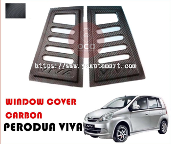 Perodua Viva (2007-2014) Triangle Mirror Panel Rear Side Window Cover Carbon 3D