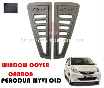 Perodua Myvi (2005-2008) Triangle Mirror PanelRear Side Window Cover Carbon 3D