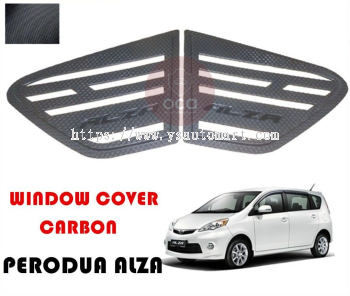 Perodua Alza Yr 2009 Triangle Mirror Panel Rear Side Window Cover Carbon 3D