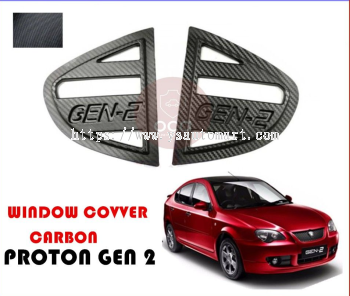 Proton Gen 2 Triangle Mirror Panel Rear Side Window Cover Carbon 3D