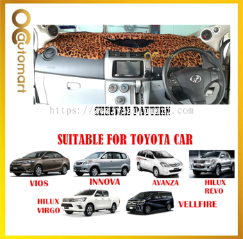 Customized Dashboard Cover Fur / Bulu For Honda Nissan Toyota Isuzu - Cheetah Pattern